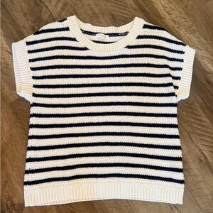 Blu Pepper Navy and White Striped Blouse